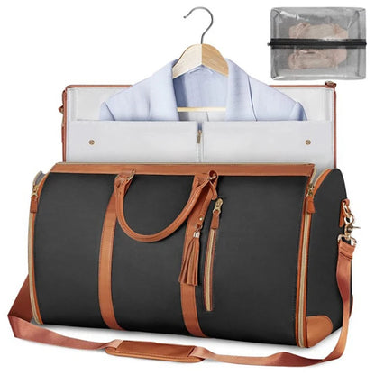 Suit Storage Bag Travel Women PU Folding Travel Bag Large Capacity Hand Luggage Bag Multi Function Waterproof Travel Organizer