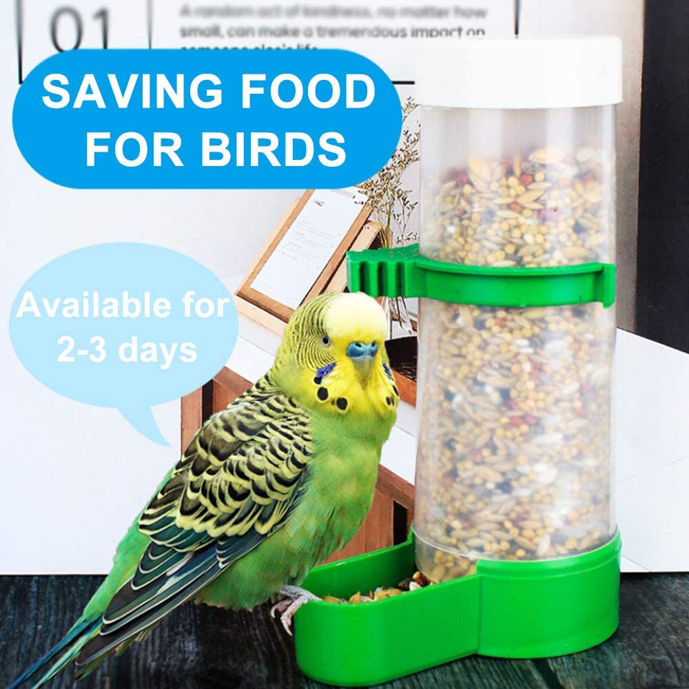 Bird Feeder & Water Dispenser Set, Automatic Bird Feeder, 2PCS 90Ml Water Feeder, 1PCS 150Ml Food Feeder, BPA Free, for Parrot, Budgie, Lovebirds, Cockatiel