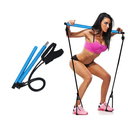 New Fitness Yoga Pilates Bar Stick Crossfit Resistance Bands Trainer Yoga Pull Rods Pull Rope Portable Home Gym Body Workout
