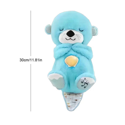 Breathing Otter Baby Sleep and Playmate Otter Musical Stuffed Plush Toy Baby Kids Soothing Music Sleep Sound and Light Doll Toys