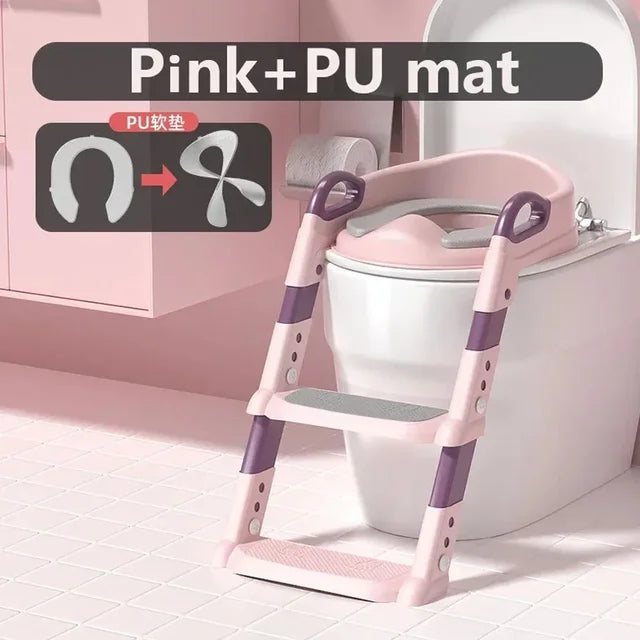Stair Style Children'S Toilet Adjustable Baby Toilet Folding Rack Step Stool Child Step Toilet Seat Ring Baby Potty Toilet