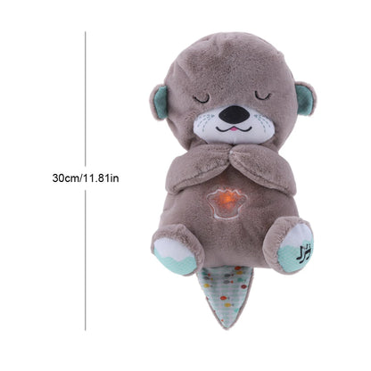 Breathing Otter Baby Sleep and Playmate Otter Musical Stuffed Plush Toy Baby Kids Soothing Music Sleep Sound and Light Doll Toys