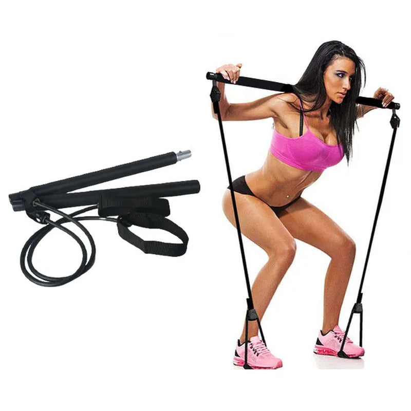 New Fitness Yoga Pilates Bar Stick Crossfit Resistance Bands Trainer Yoga Pull Rods Pull Rope Portable Home Gym Body Workout