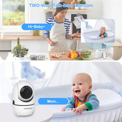 Baby Monitor with Remote Pan-Tilt-Zoom Camera, 3.2 Inch Video Baby Monitor HB65 with Camera and Audio, Night Vision, 2-Way Talk,Temperature Sensor, 960Ft Range